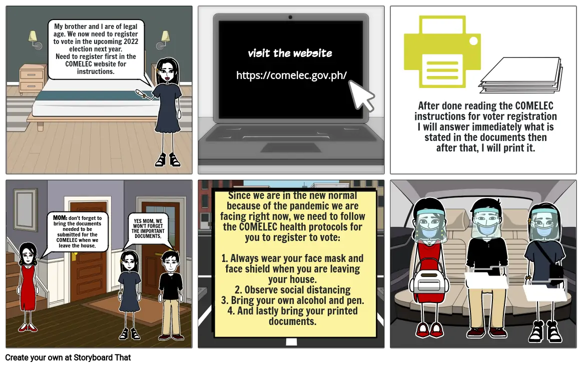 COMIC STRIP ABOUT following health protocols and guidelines