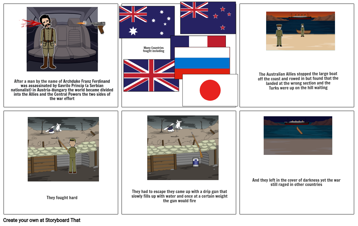 WW1 Galipoli Storyboard by chuckieches