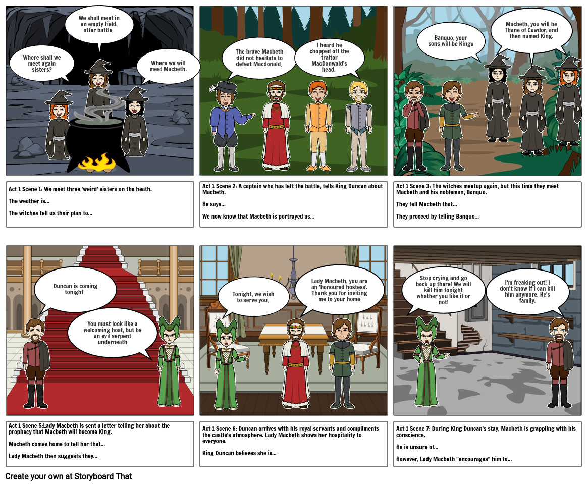 Macbeth Fill In The Gaps Act Storyboard By Chumphrey