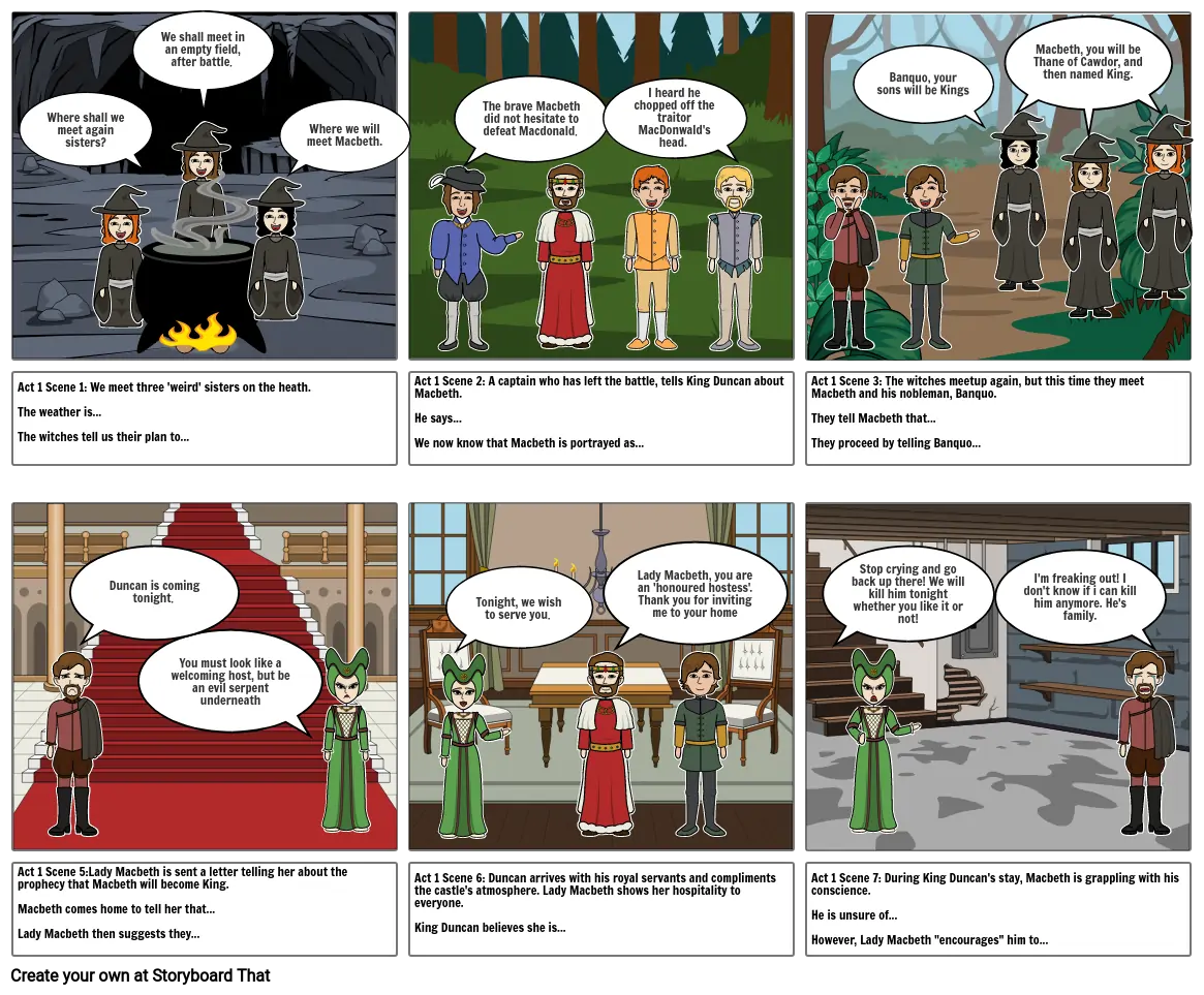 Macbeth Fill In The Gaps Act1 Storyboard Od Chumphrey91