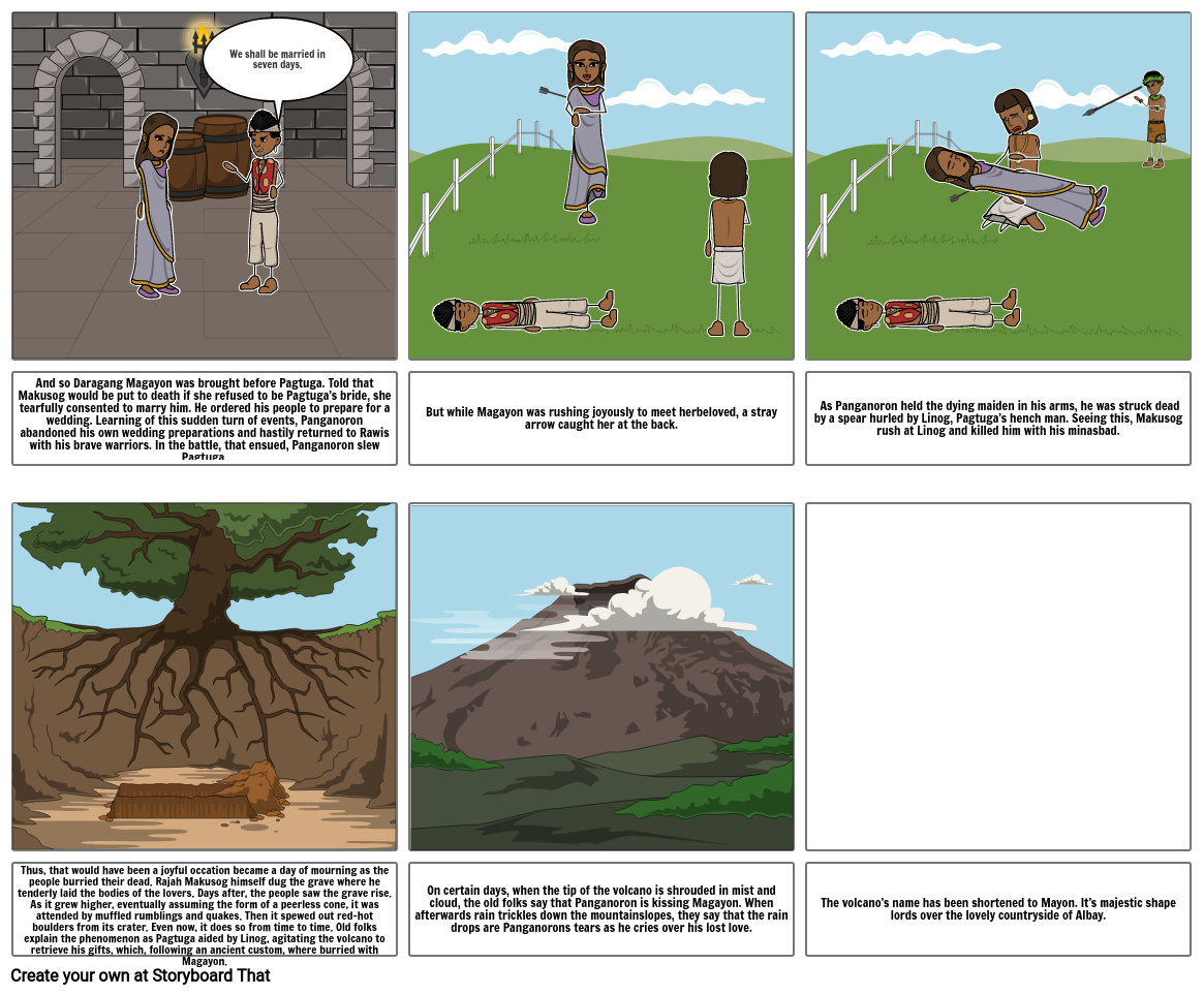 The Legend Of Mayon Volcano Storyboard Af Ciecreates 2765