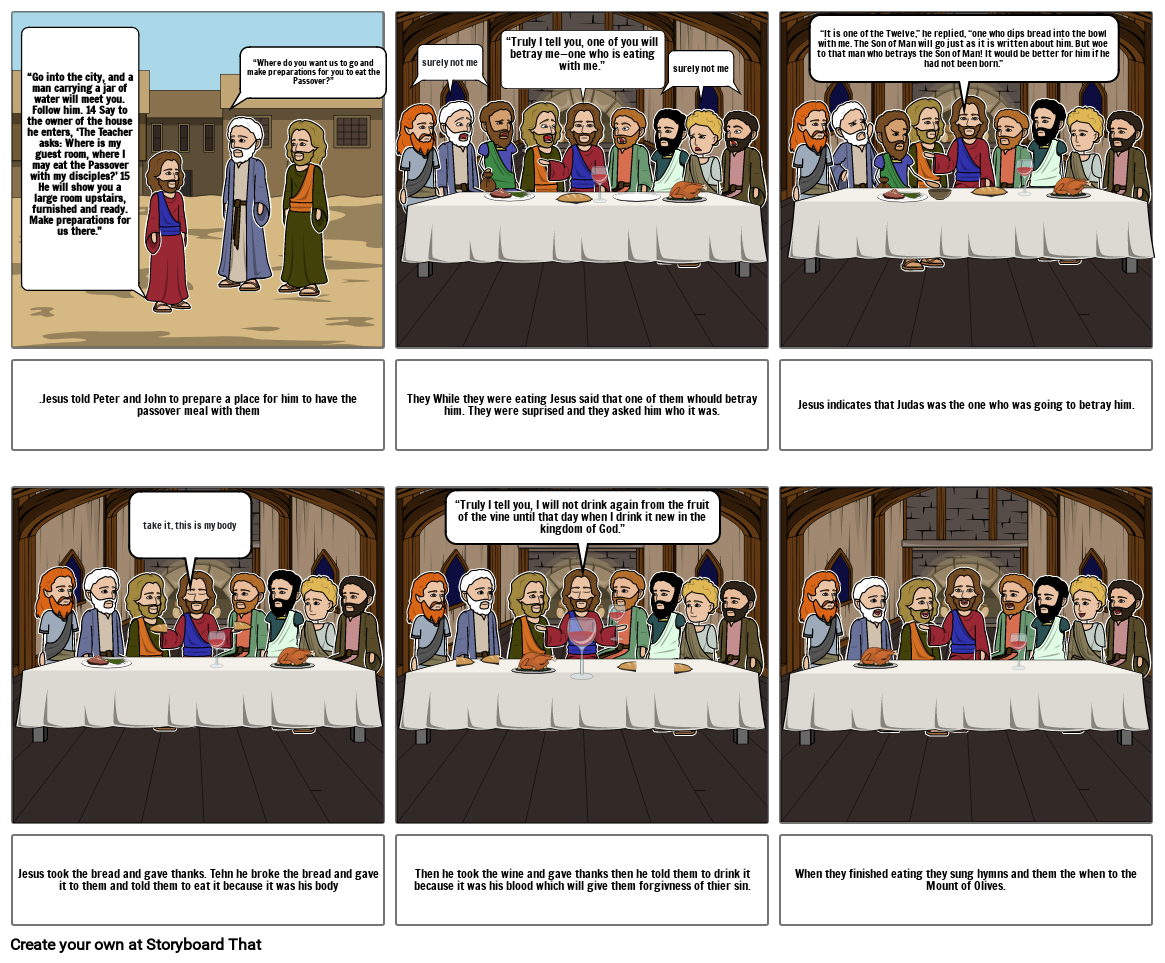 The passover meal and the last supper Storyboard