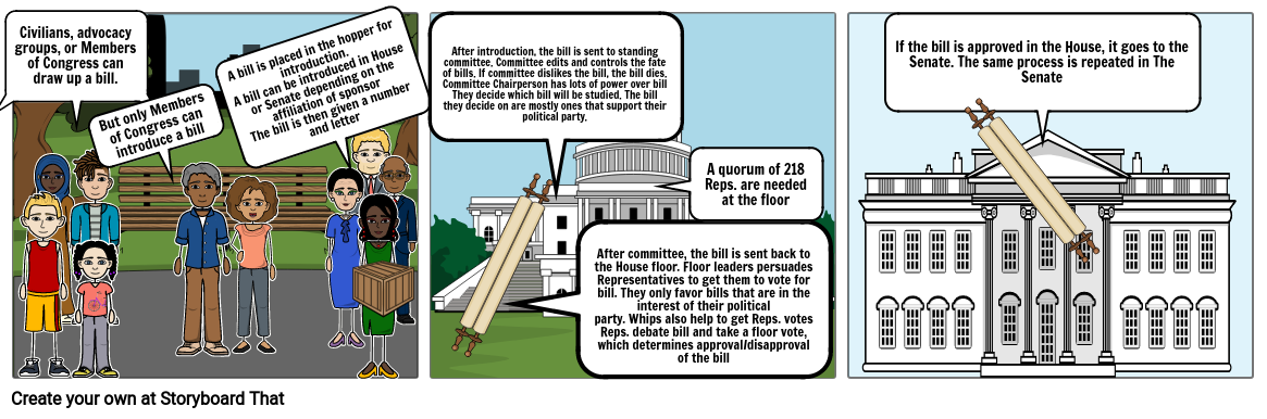 Bill to Law Project - Civics Storyboard by cnjok24