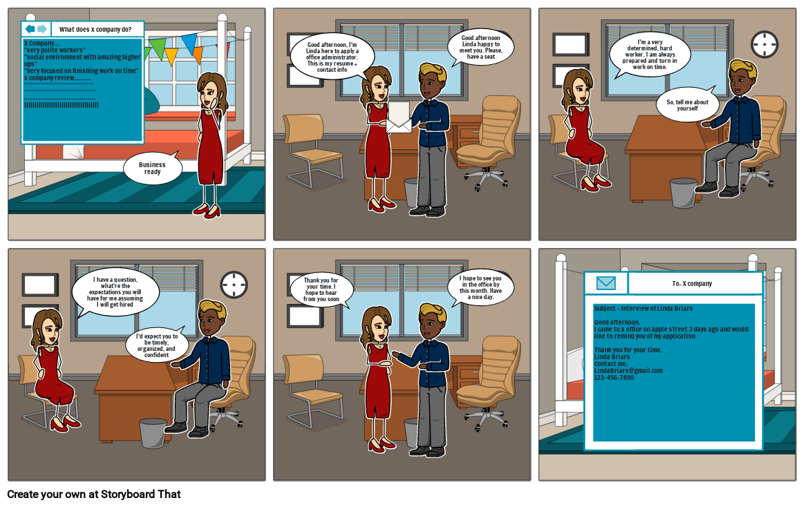 The interview storyboard por cocavaaa27