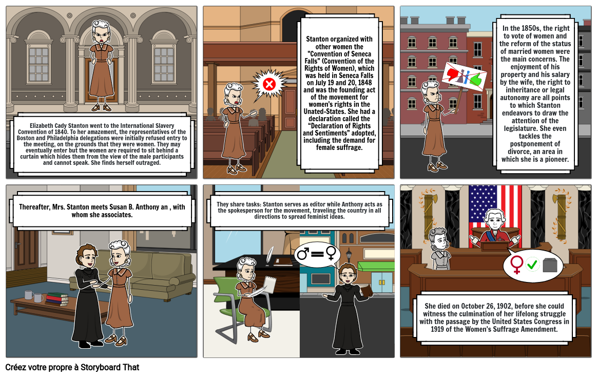 Elizabeth Cady Stanton Storyboard by cochonoudodou