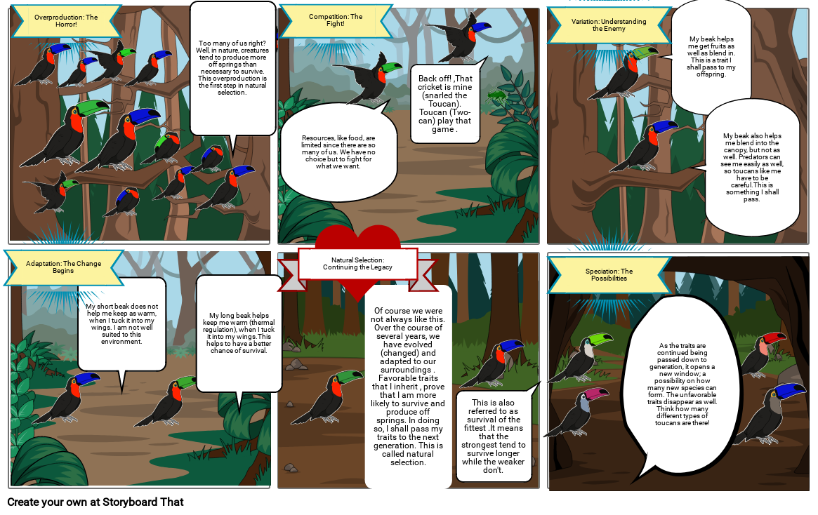 natural selection comic Storyboard by cq38913