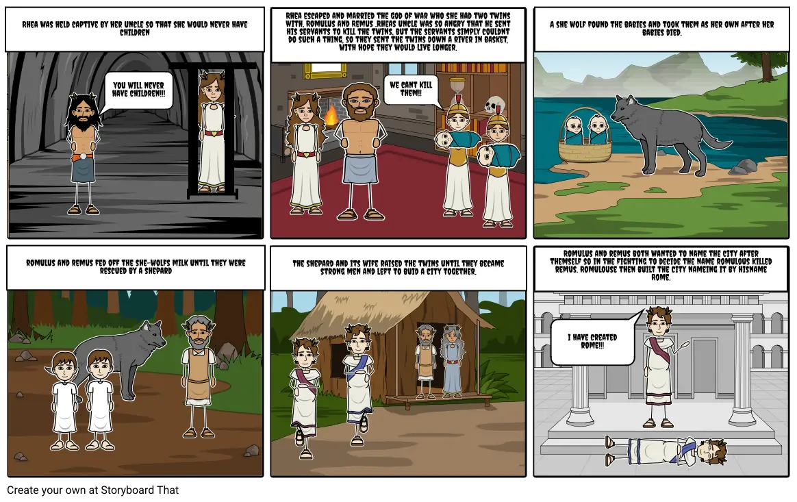 Javiers romulus and remus story board