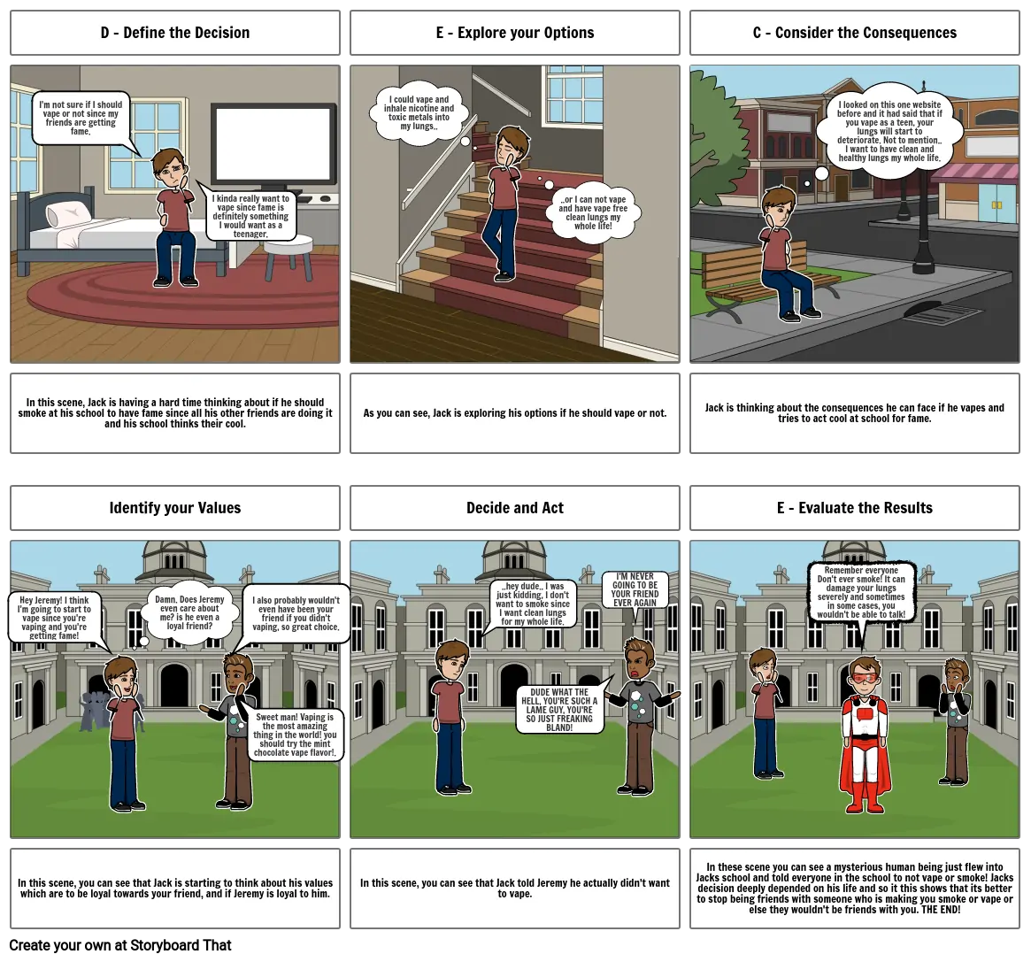 Comic Strip Decision Making Project