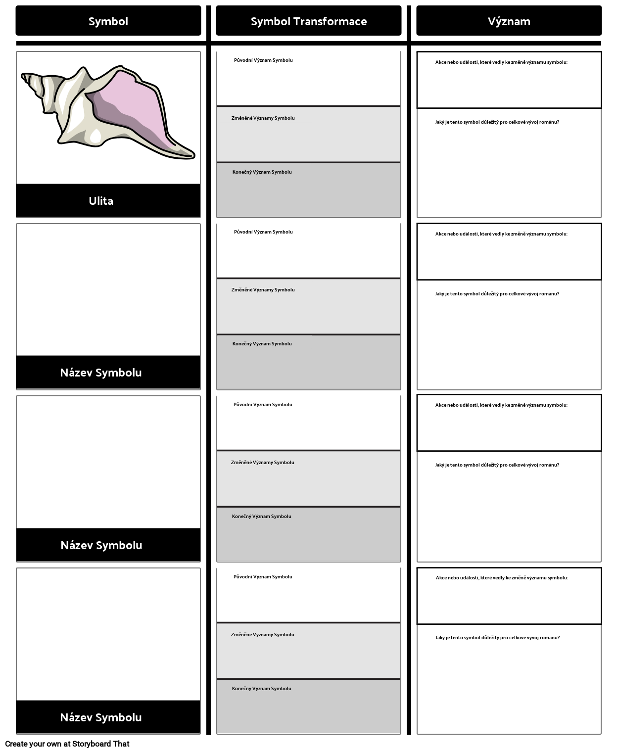 Analýza Symbol Storyboard por cs-examples