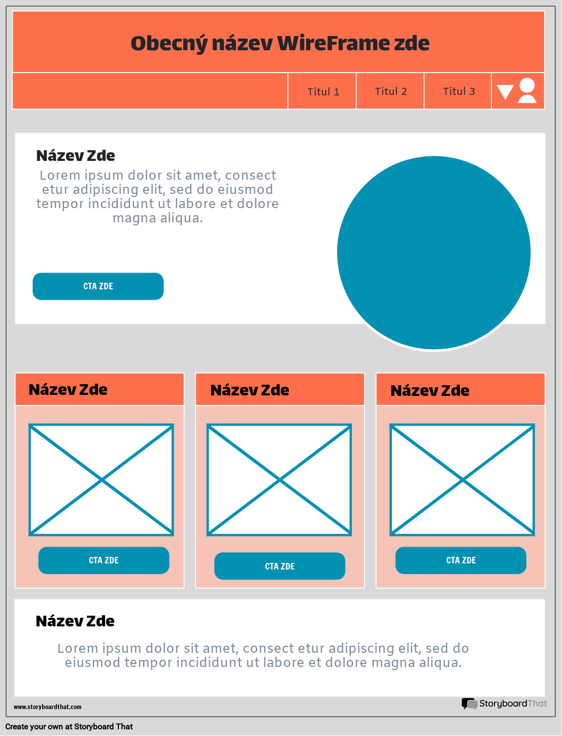 Corporate General WireFrame Template 3 Storyboard