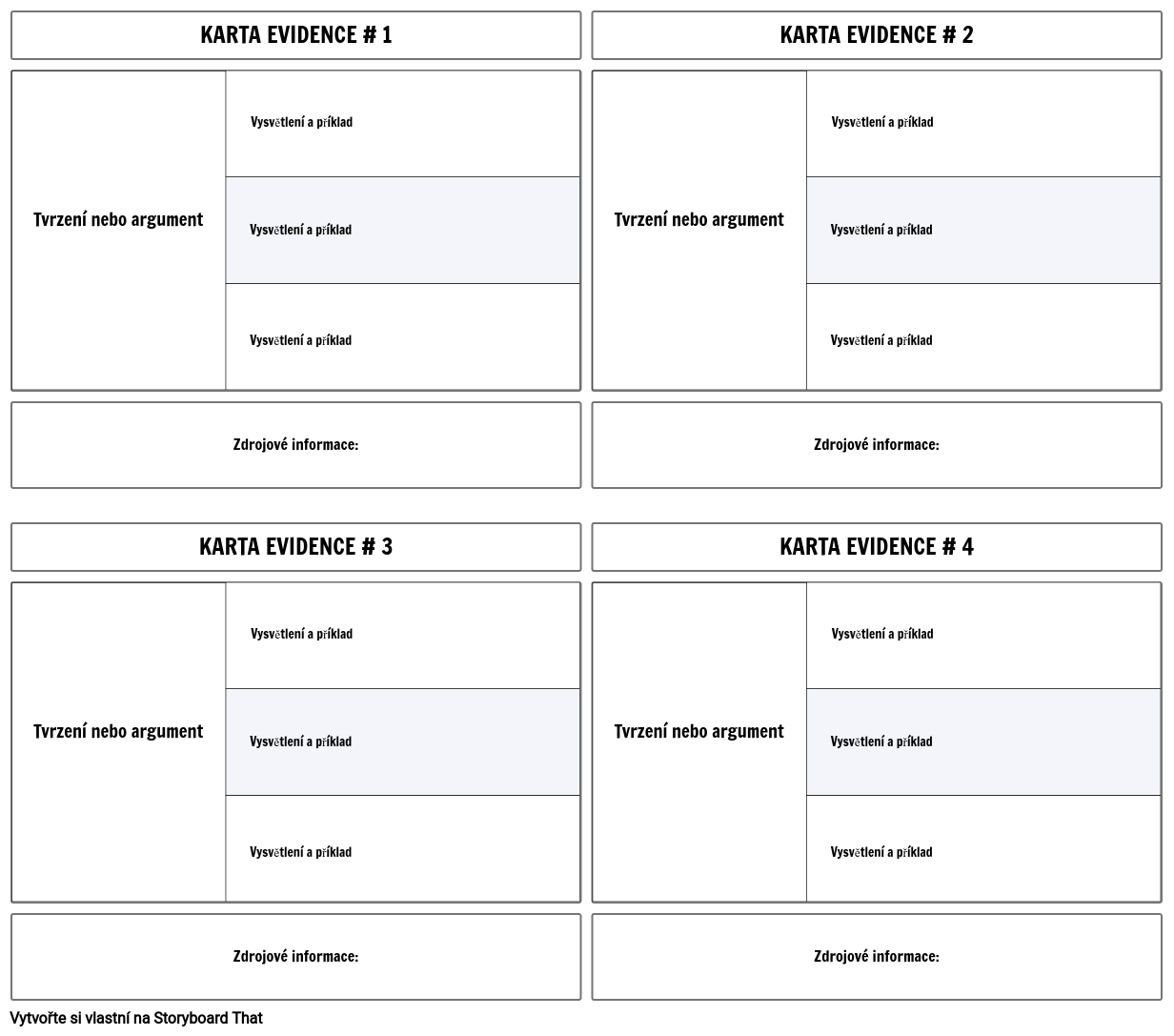 Důkazová Karta Šablony Storyboard Por Cs Examples 