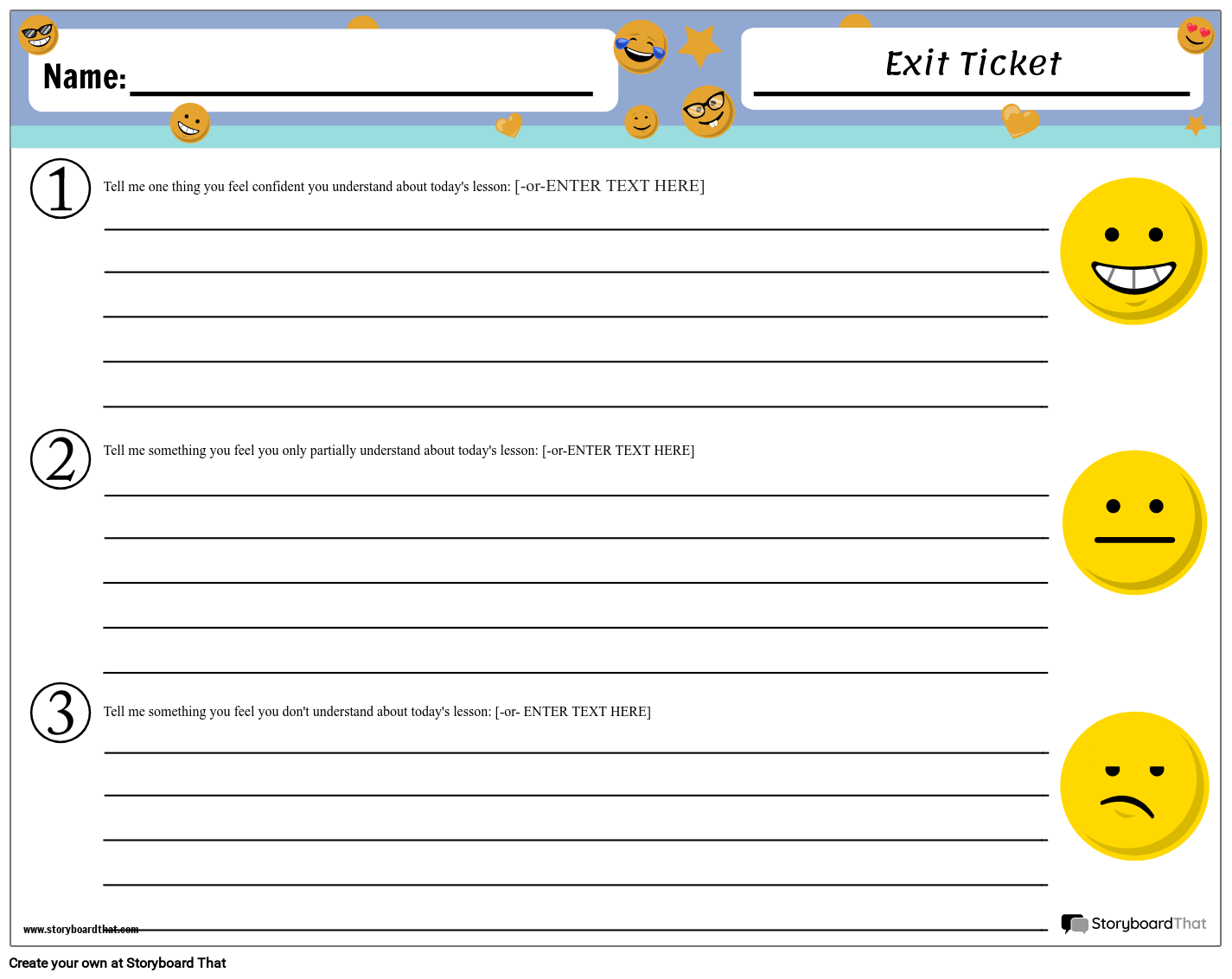 Exit Ticket 11, celá strana