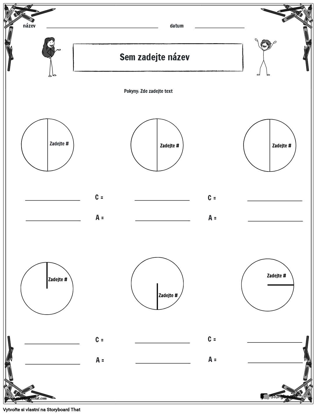 Plocha obvod kruhu ž Storyboard por cs-examples