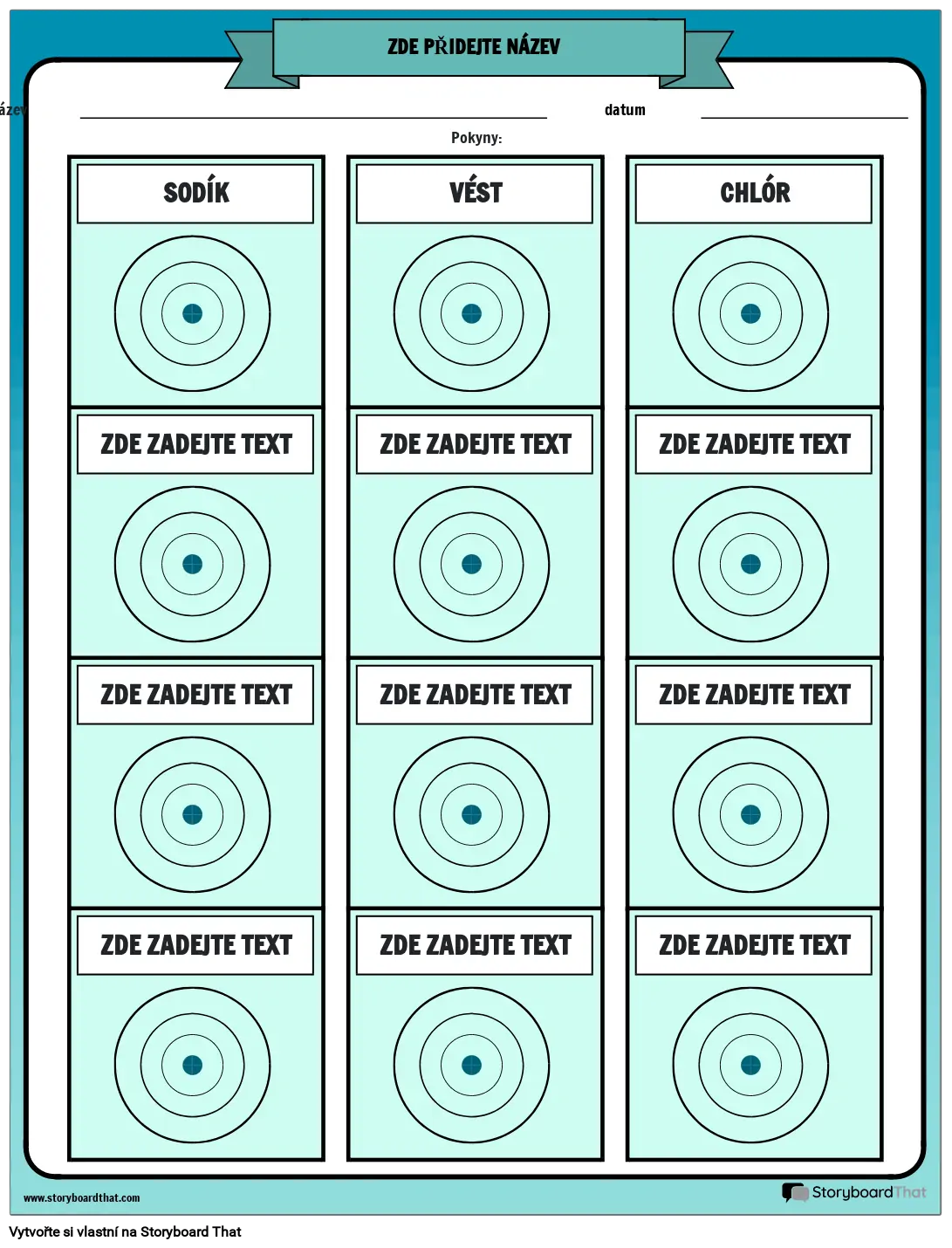 Pracovní List Kreslení Atomů Storyboard by cs-examples