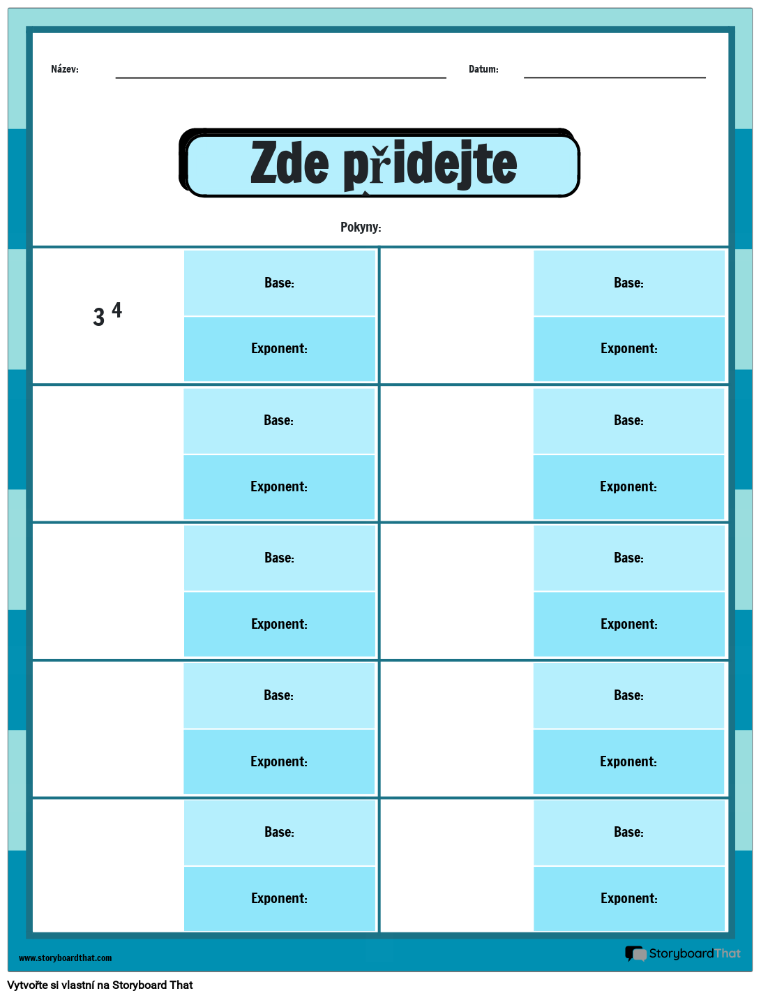 Pracovn List Pro Identifikaci B ze A Exponentu