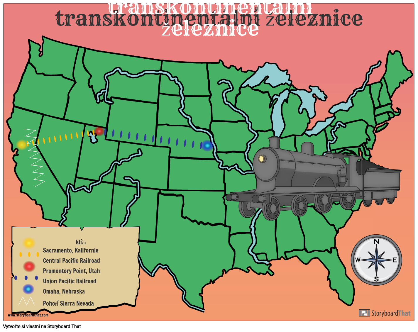 Transkontinentální Železniční Mapa Kuvakäsikirjoitus by cs-examples