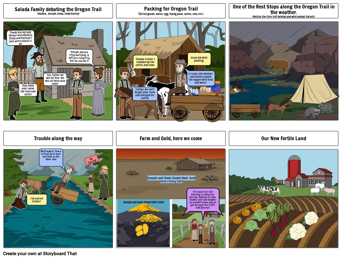 Journey on the Oregon Trail Storyboard by csalada