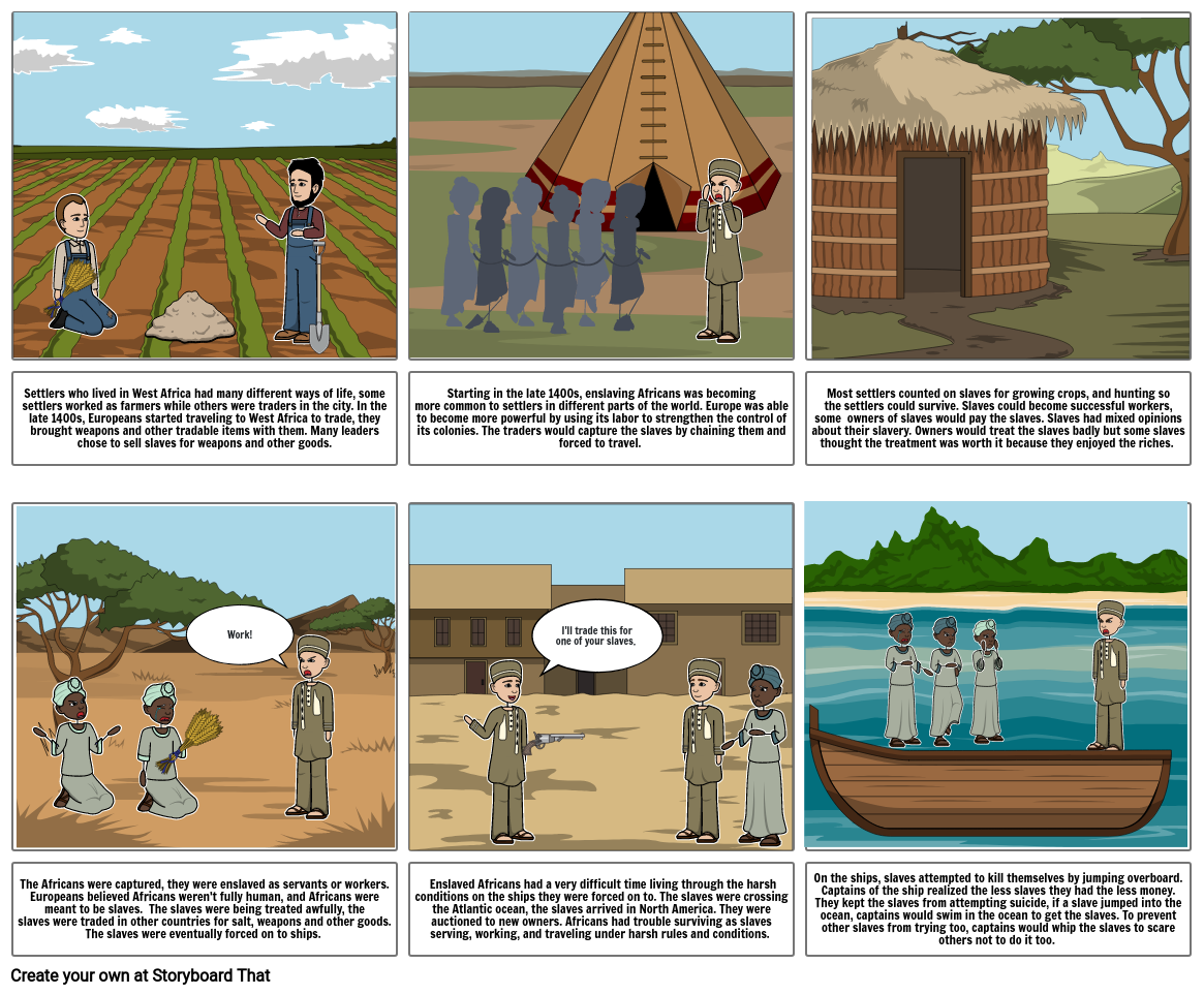 Slaves and the Settlers Storyboard by csmith623