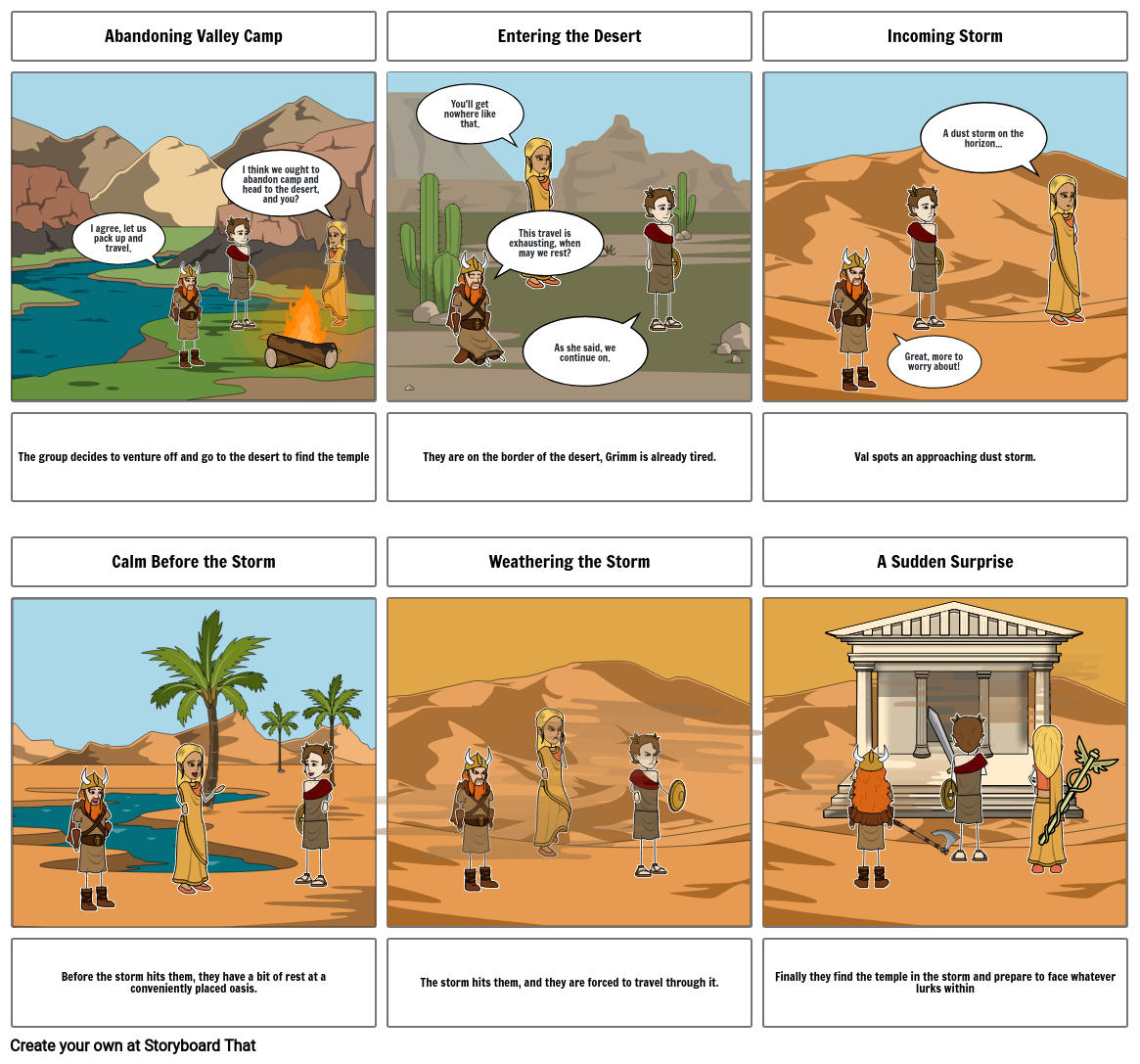 Journey to the Desert Temple Storyboard by ct25594