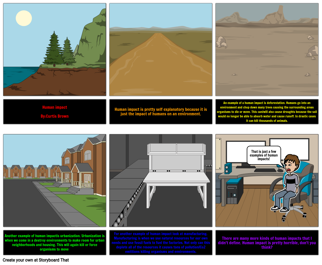 Human impacts project Storyboard af curtis86471