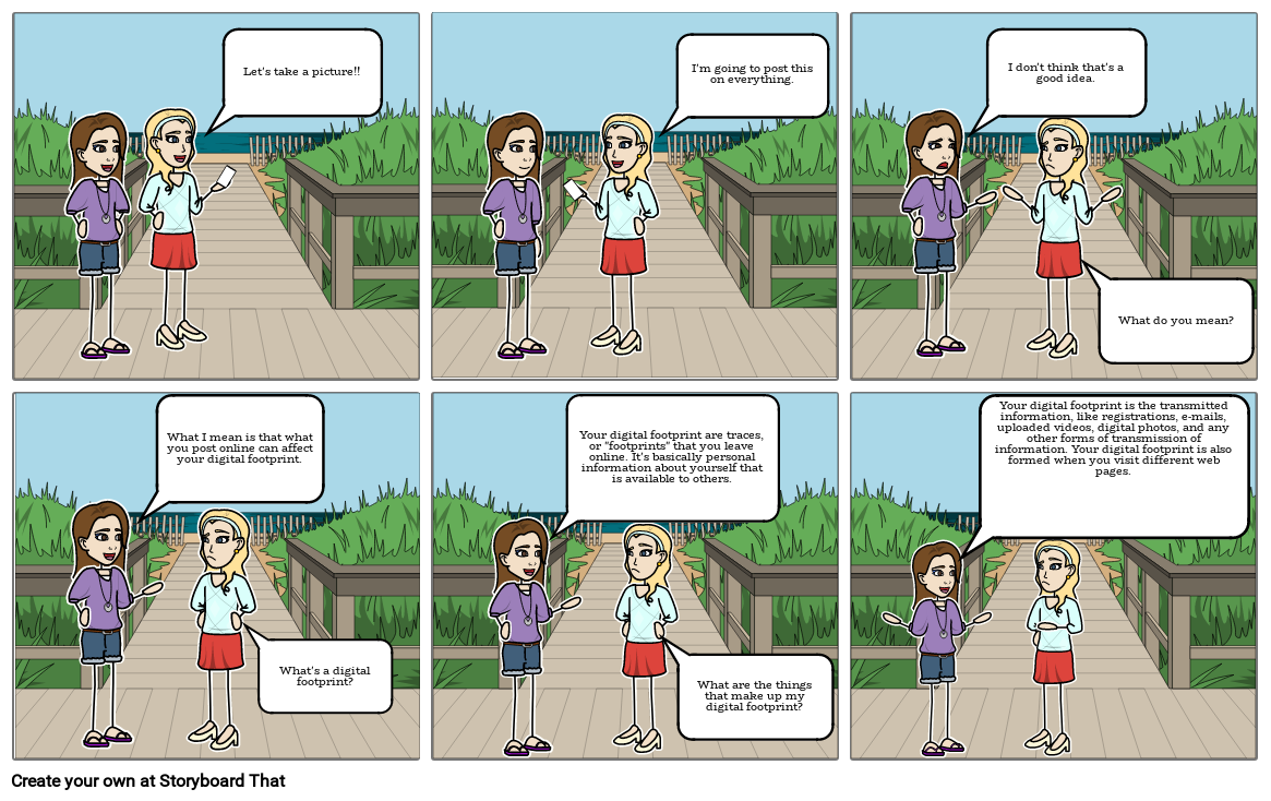 Comic strip on digital footprint