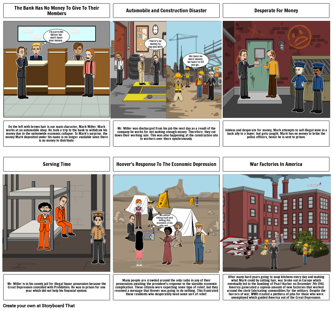 Great Depression Story Storyboard By D021aadc