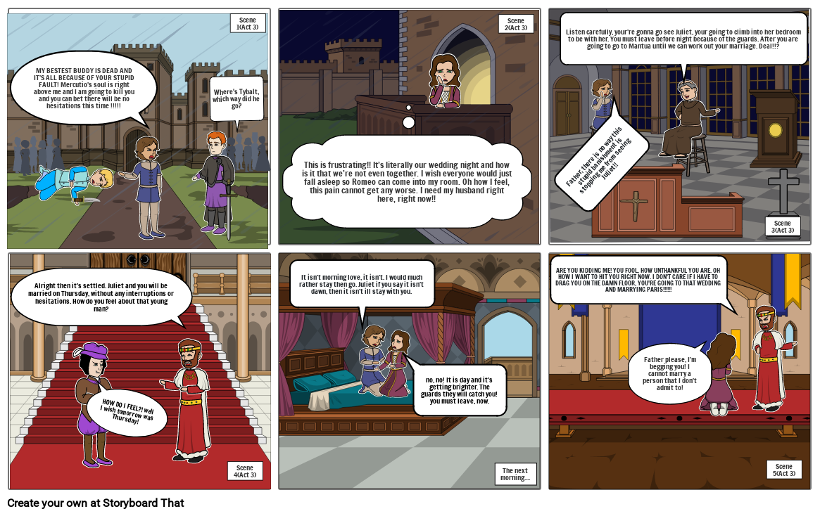 Romeo And Juliet Comic Strip Storyboard By D06b9ed2
