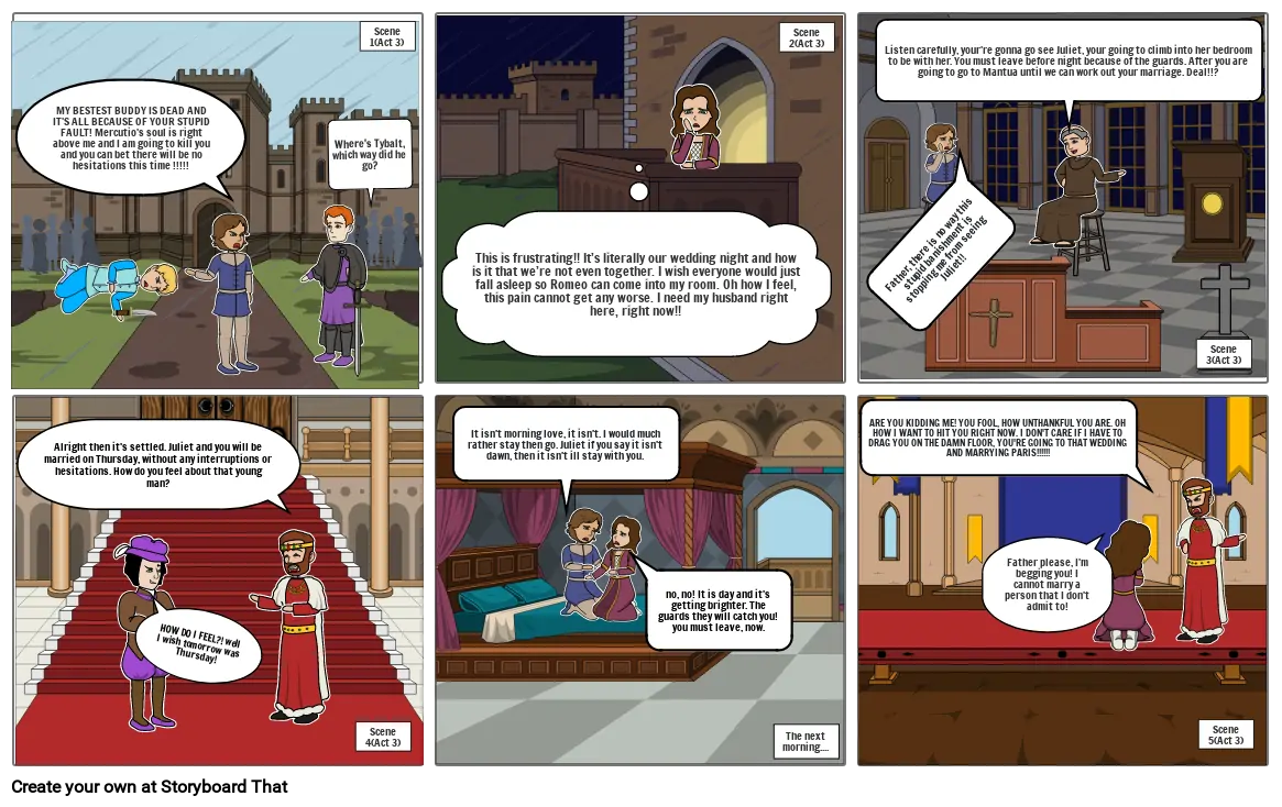 Romeo and Juliet comic strip