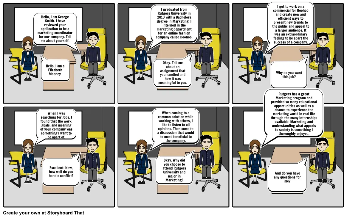 Job Interview Story Board