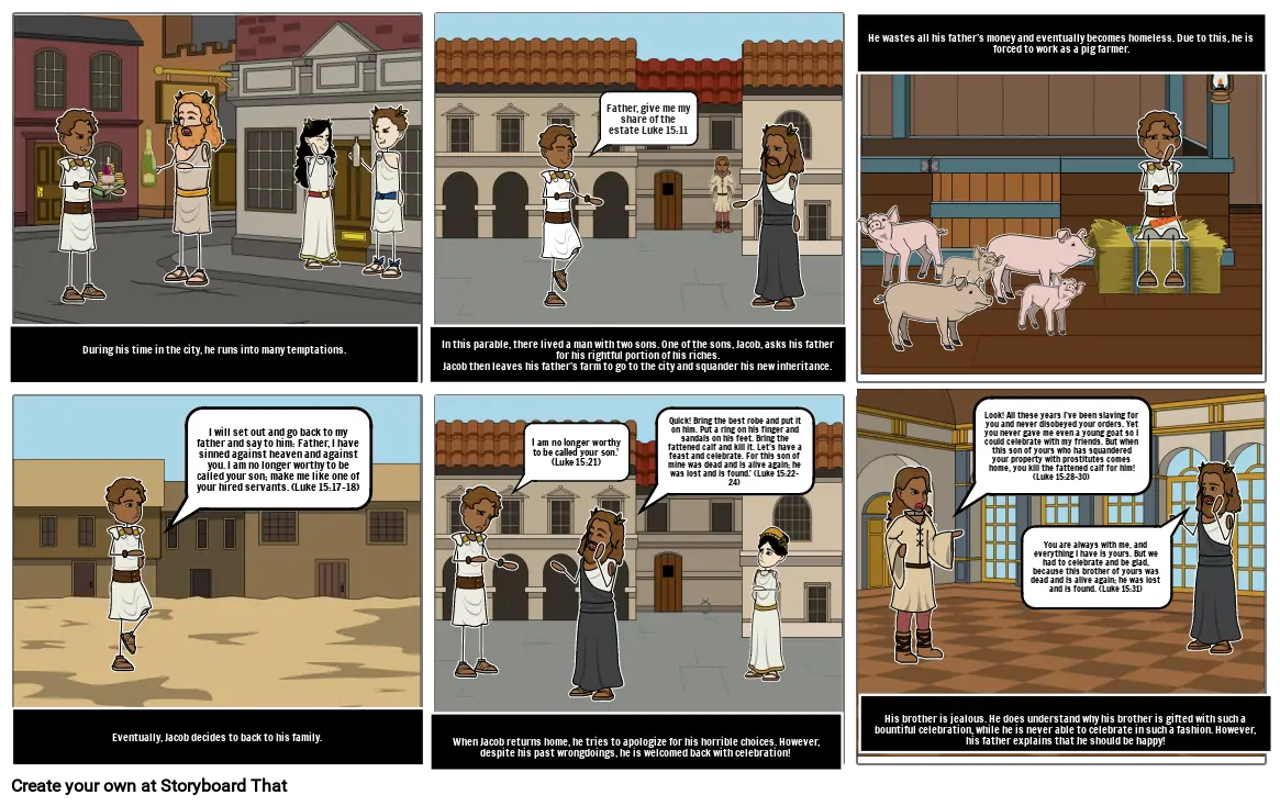 Parable Of The Prodigal Son Storyboard By D17260b2