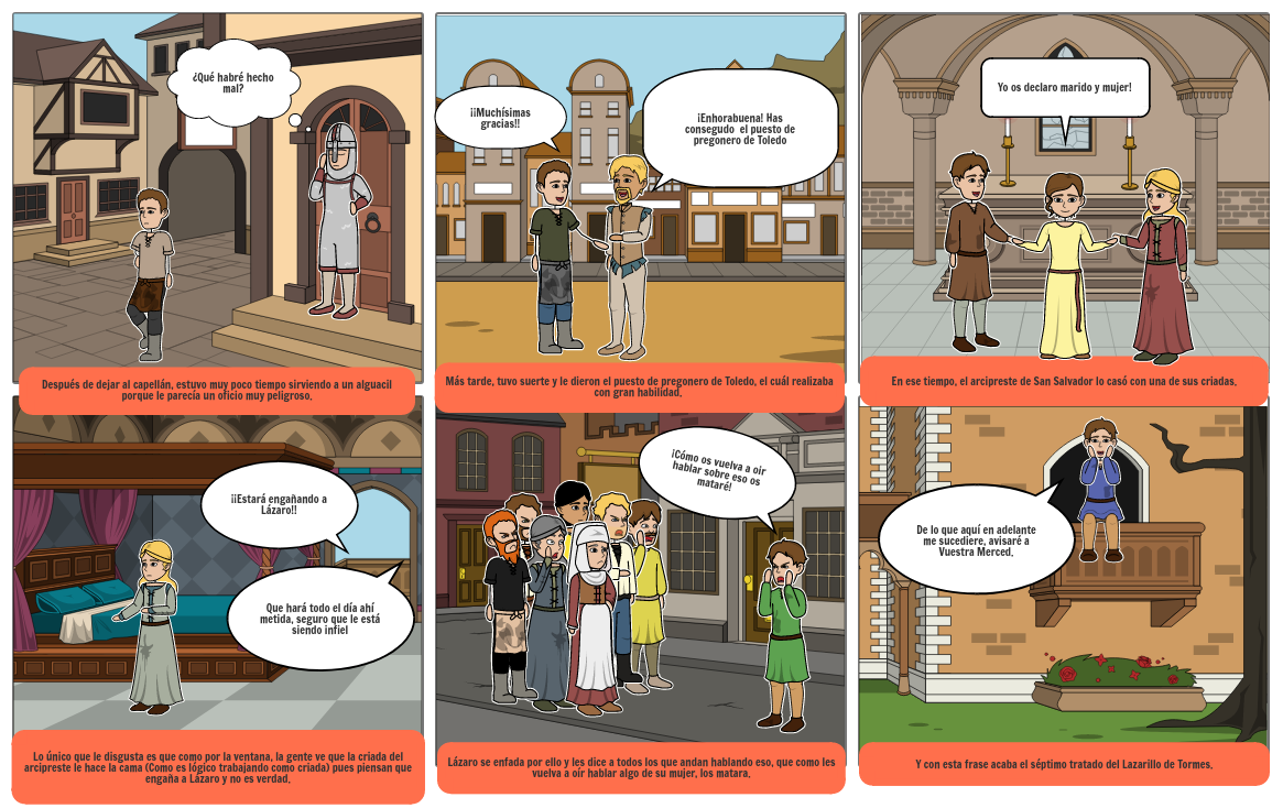 Lazarillo De Tormes Riassunto Per Capitoli ULTIMO TRATADO- LAZARILLO DE TORMES Storyboard