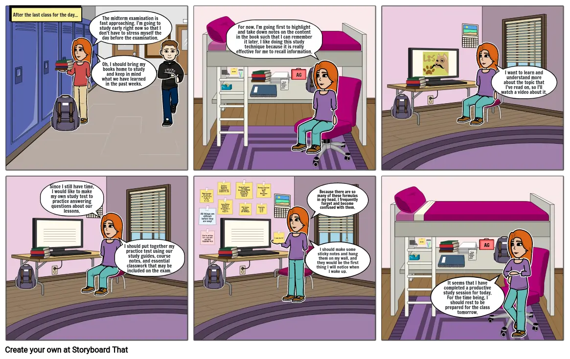 My Learning Style and Study Habits Comic Story