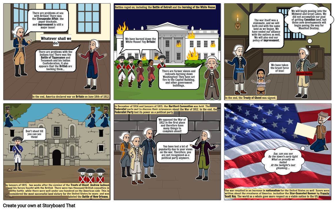 War of 1812 Comic Strip Storyboard by d249aac1