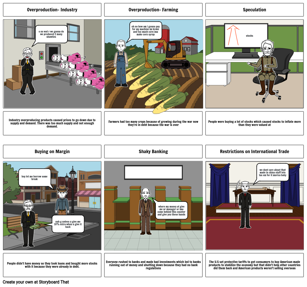 Causes Of The Great Depression Storyboard By D25c9140