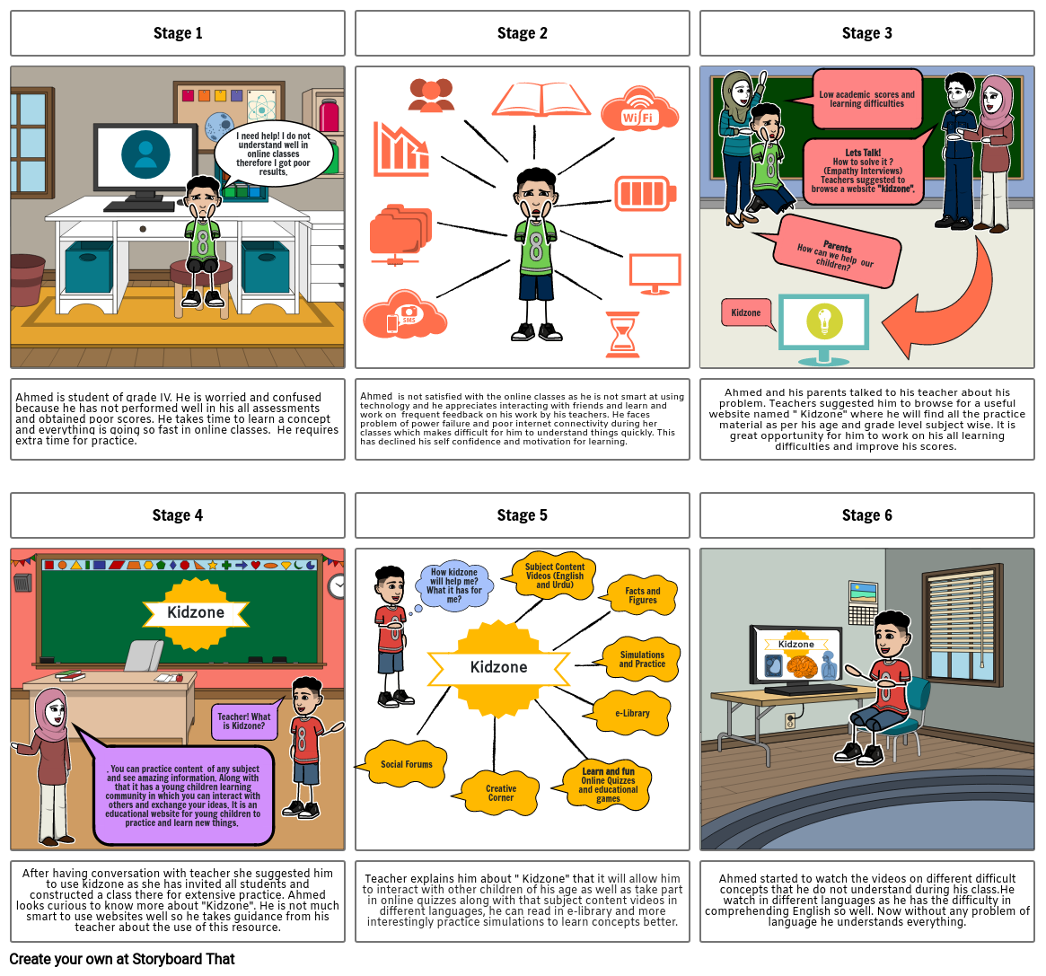 Online Classes in Primary School Storyboard por d271f785