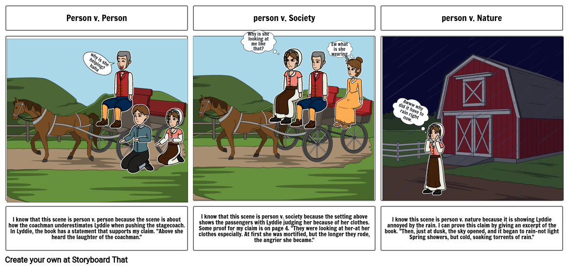 Conflict in Lyddie Storyboard