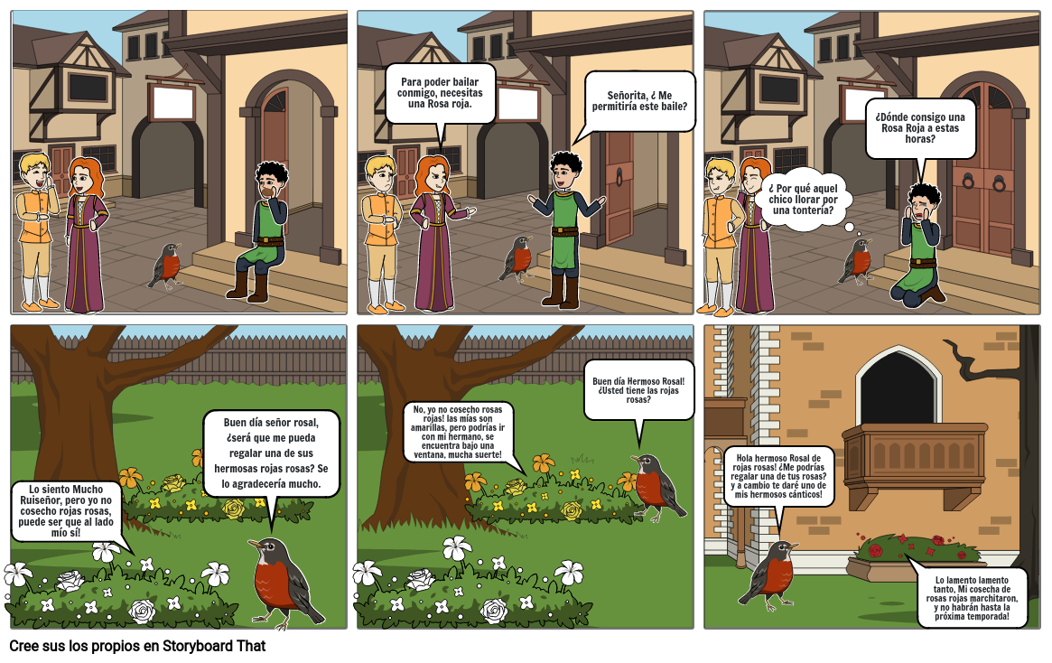 El ruiseñor y la Rosa Storyboard by d32d5254