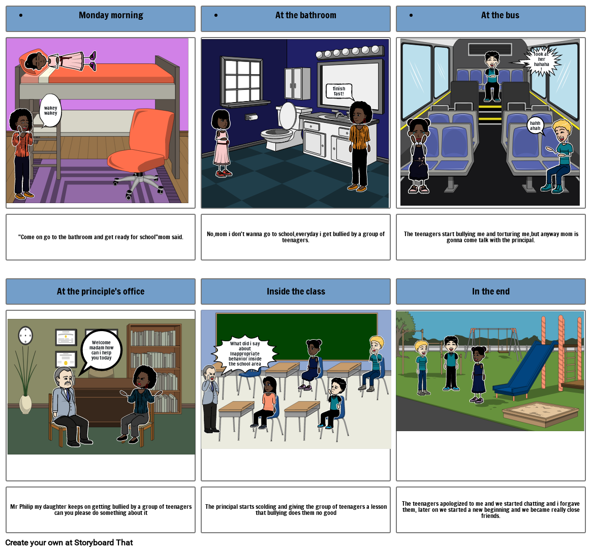 Bullying Storyboard by d350b1ad