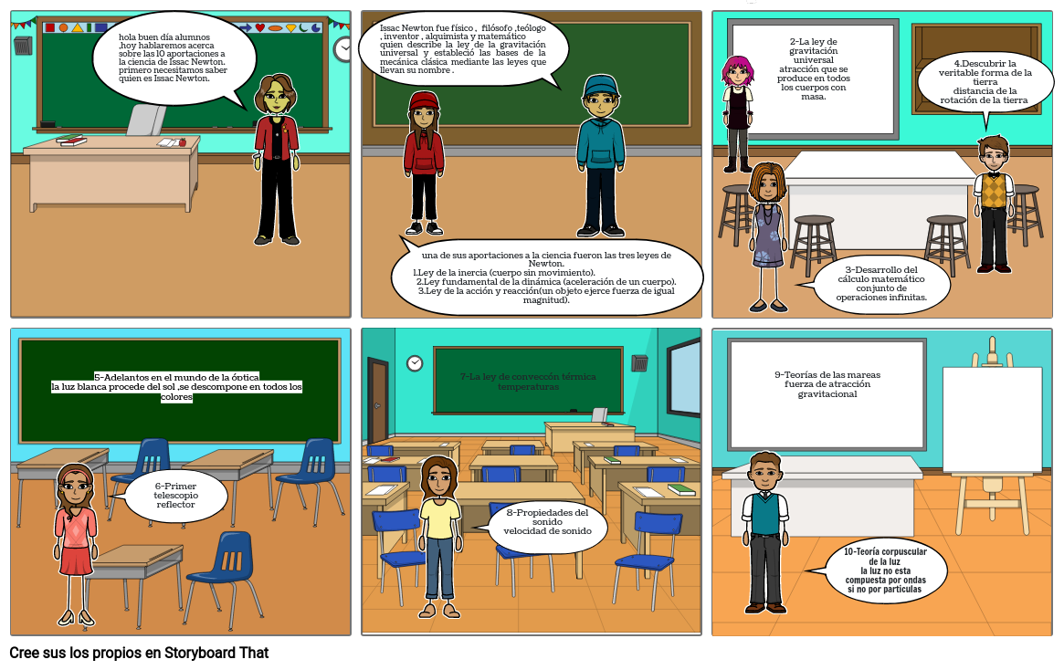 LAS 10 APORTACIONES DE ISSAC NEWTON Storyboard