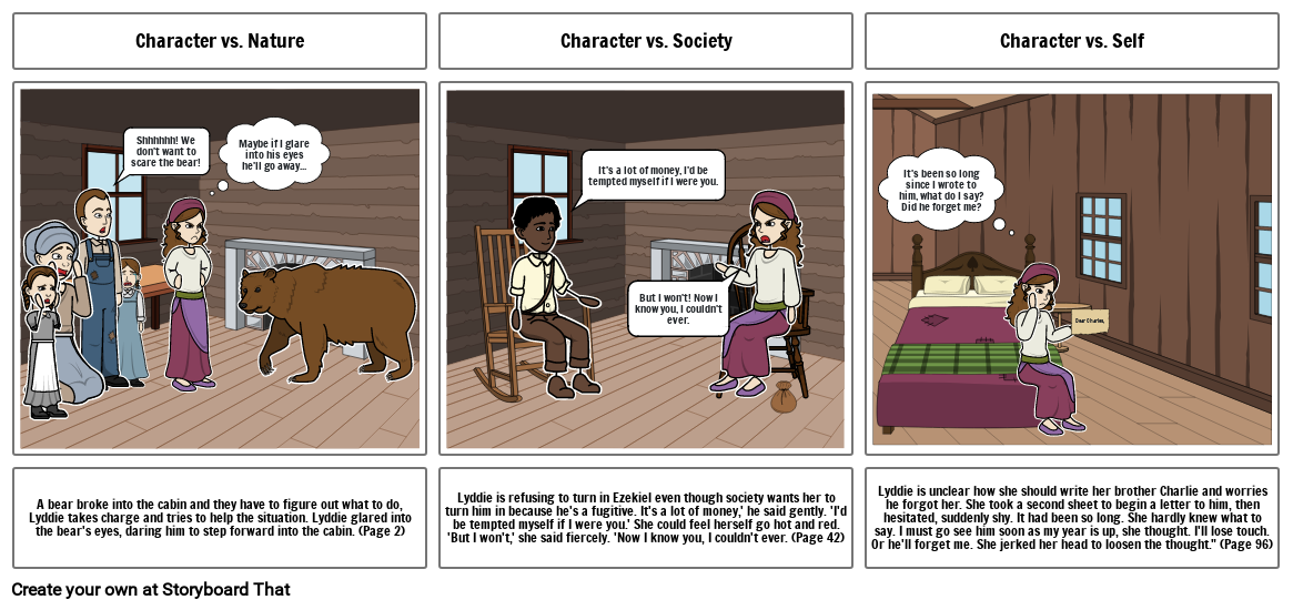 Conflict In Lyddie Storyboard, by: Darby