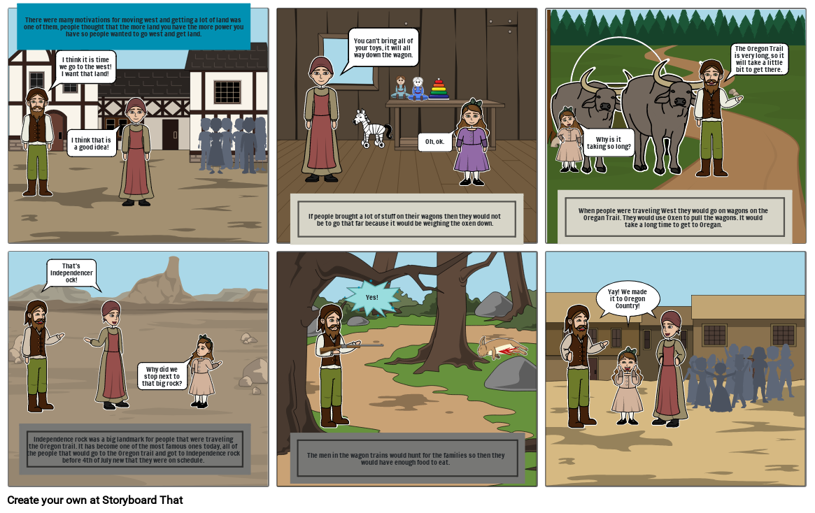 Oregan Trail Storyboard Storyboard by d45b8933