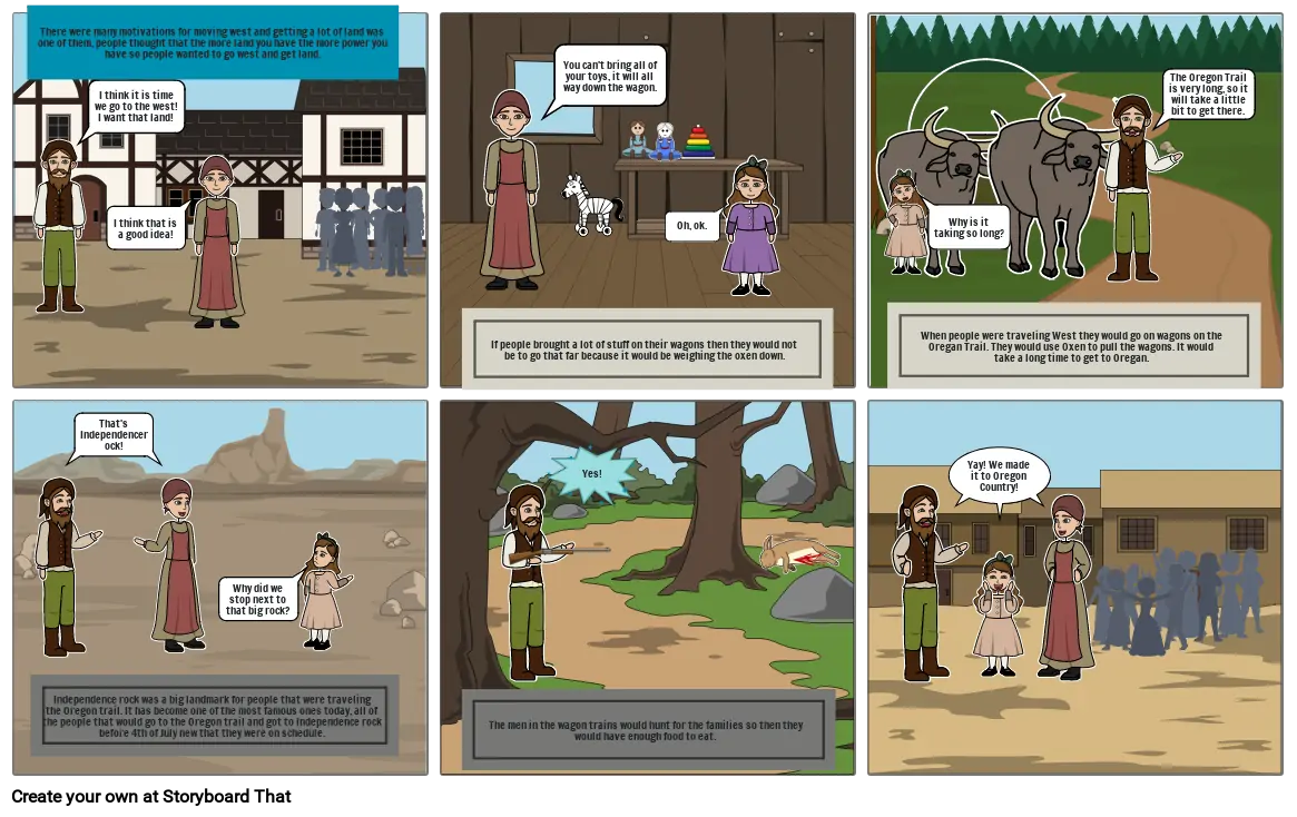 Oregan Trail Storyboard