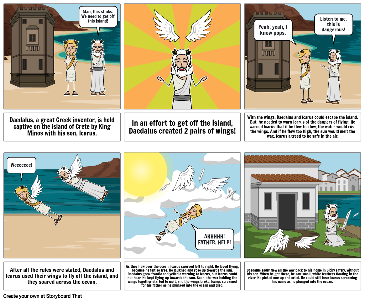 Icarus's Flight Comic Storyboard by d48160ec