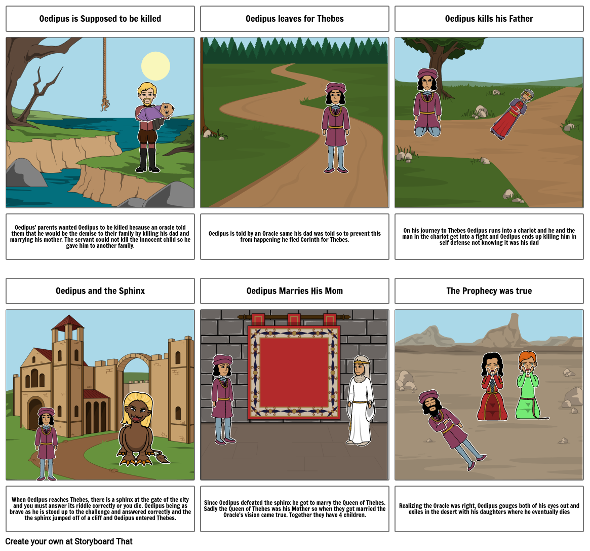 Myth Of Oedipus Storyboard By D4b1d05d