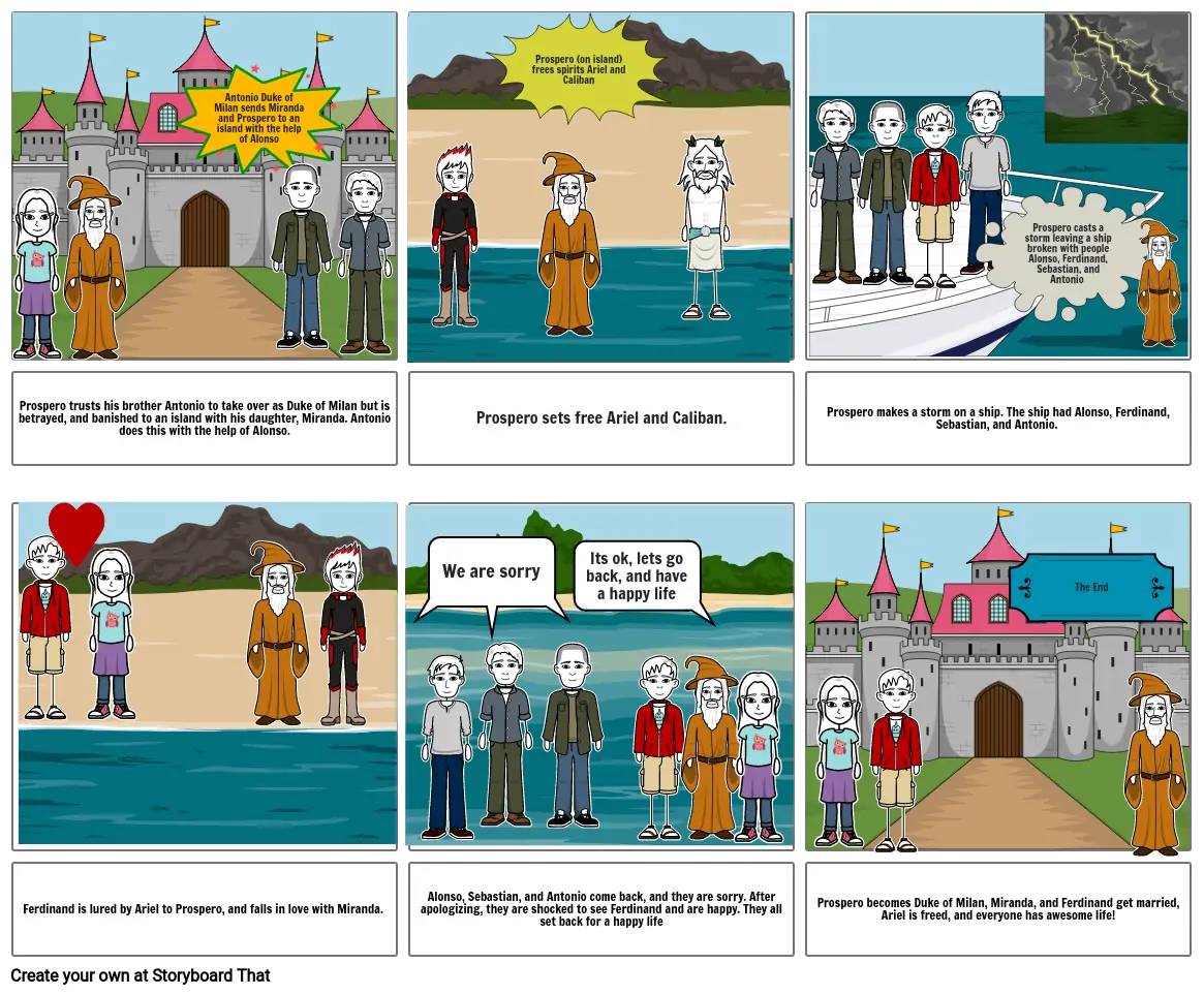 Shakespere the Tempest Storyboard