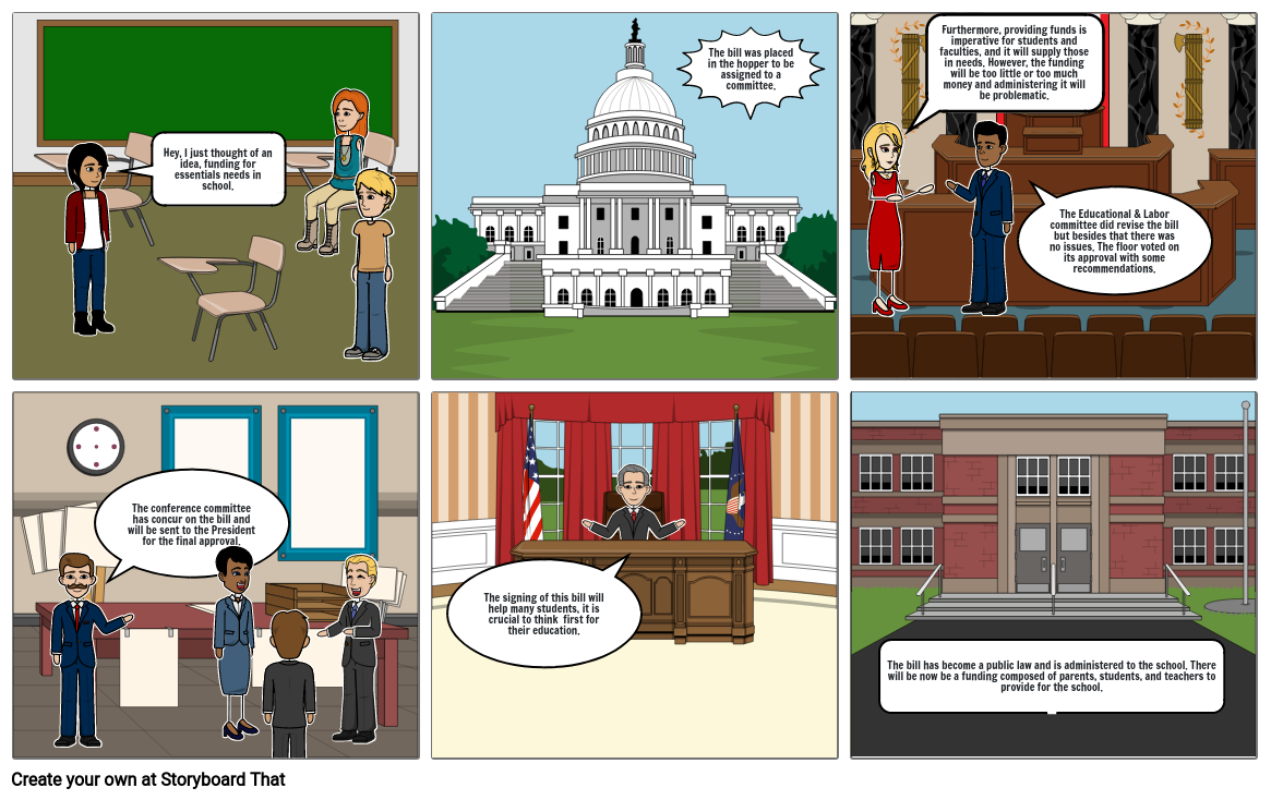 How a bill a law Storyboard by d56c4100