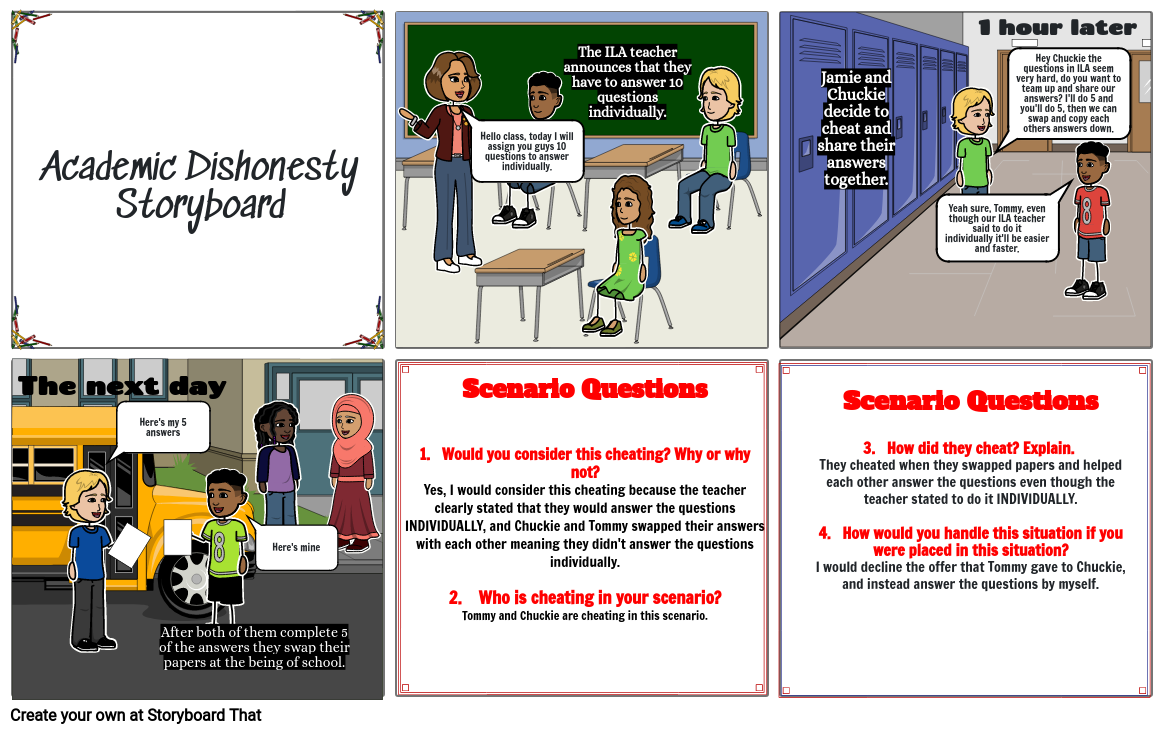 Academic Dishonesty Storyboard