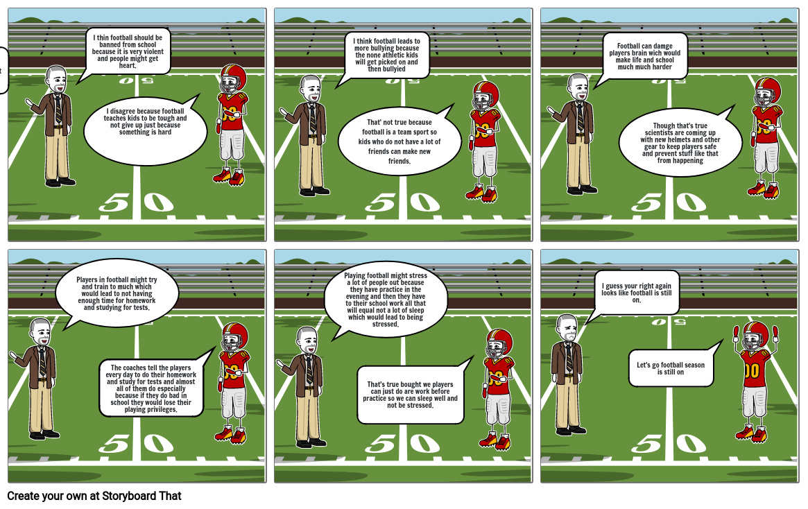 Should football be banned from school Storyboard