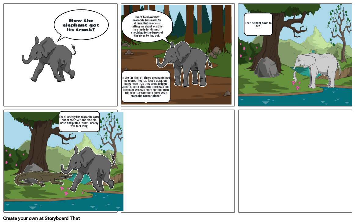 How the elephant got its trunk? Storyboard by d6250c40