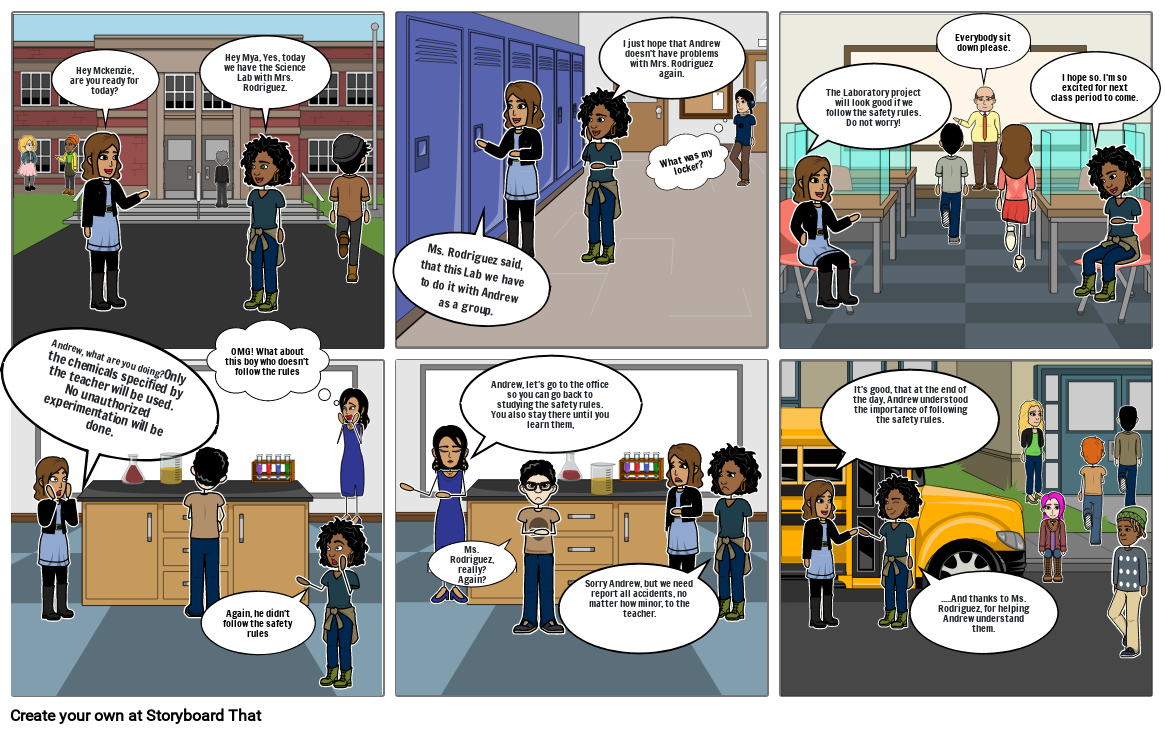 Lab Safety Comic/Cartoon Project Storyboard by d6900d99